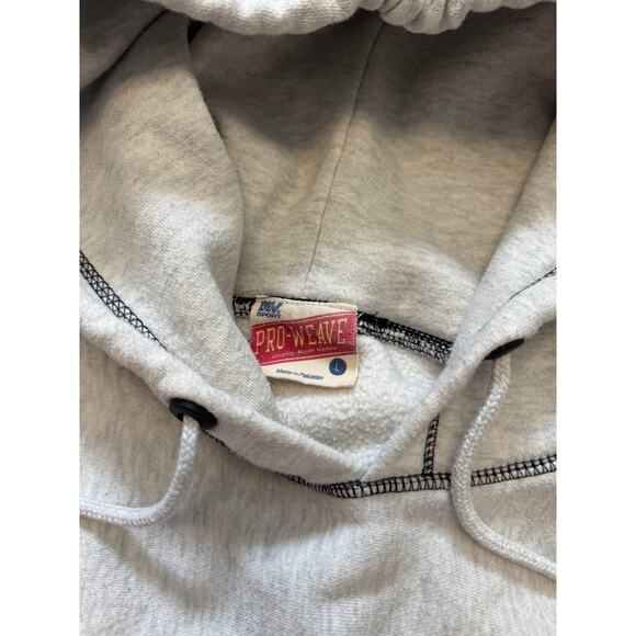 Vintage Mars Hill University Lions Gray Stitched Hoodie LARGE Pro-Weave - Picture 5 of 7